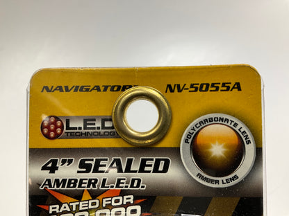 (10) Pilot NV-5055A Amber Rectangular Sealed Clearance Marker LED Light Lamp, 4''