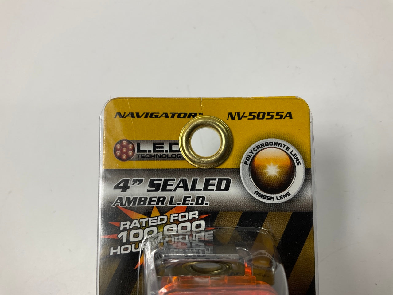 (2) Pilot NV-5055A Rectangular Sealed LED Light Bulb, 4'', Amber, 100,000HRS