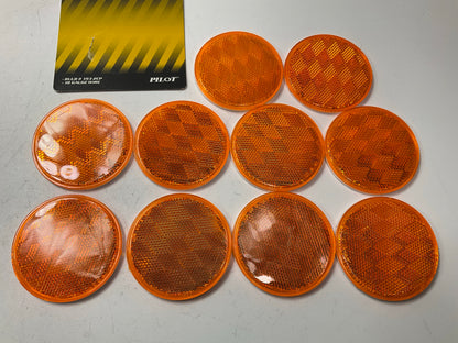 (10) Pilot Automotive NV5067A 3'' Stick-on Round Trailer Reflector Lights - Amber
