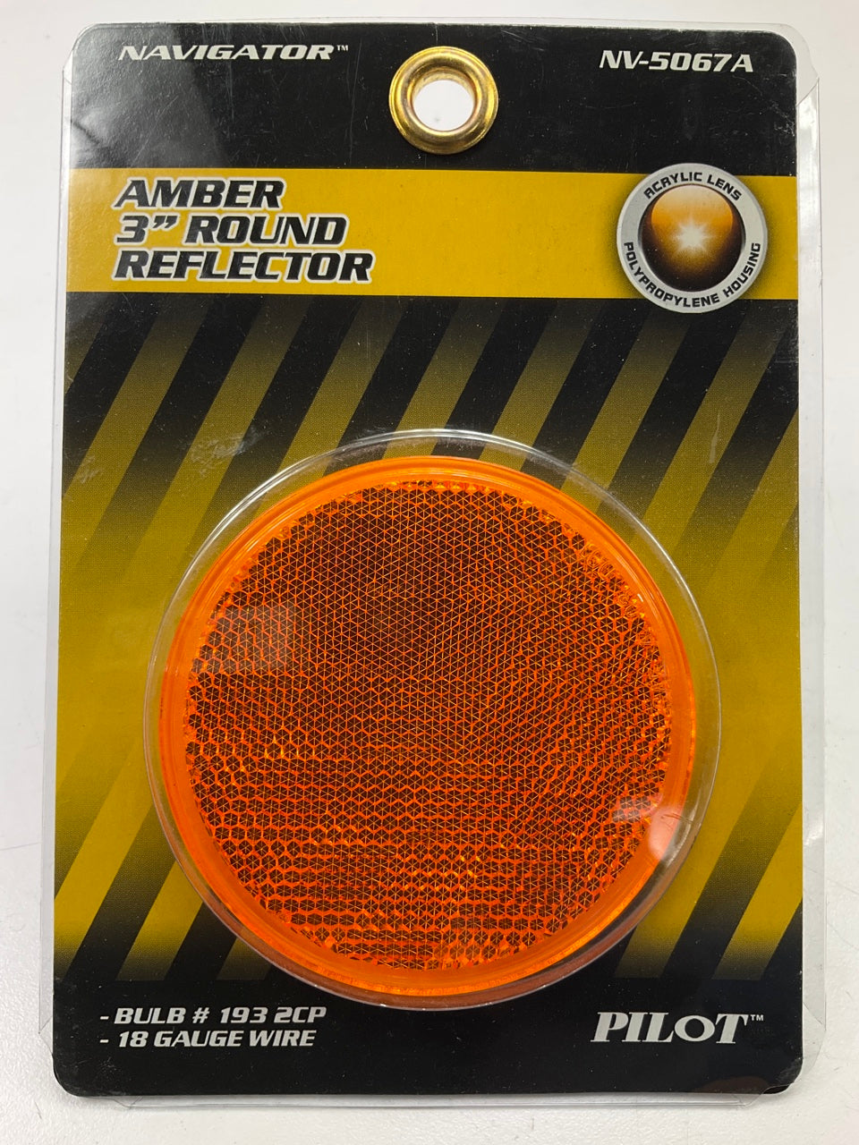 Pilot NV-5067A 3'' Round Amber Reflector