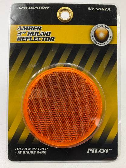 Pilot NV-5067A 3'' Round Amber Reflector