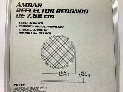 Pilot NV-5067A 3'' Round Amber Reflector