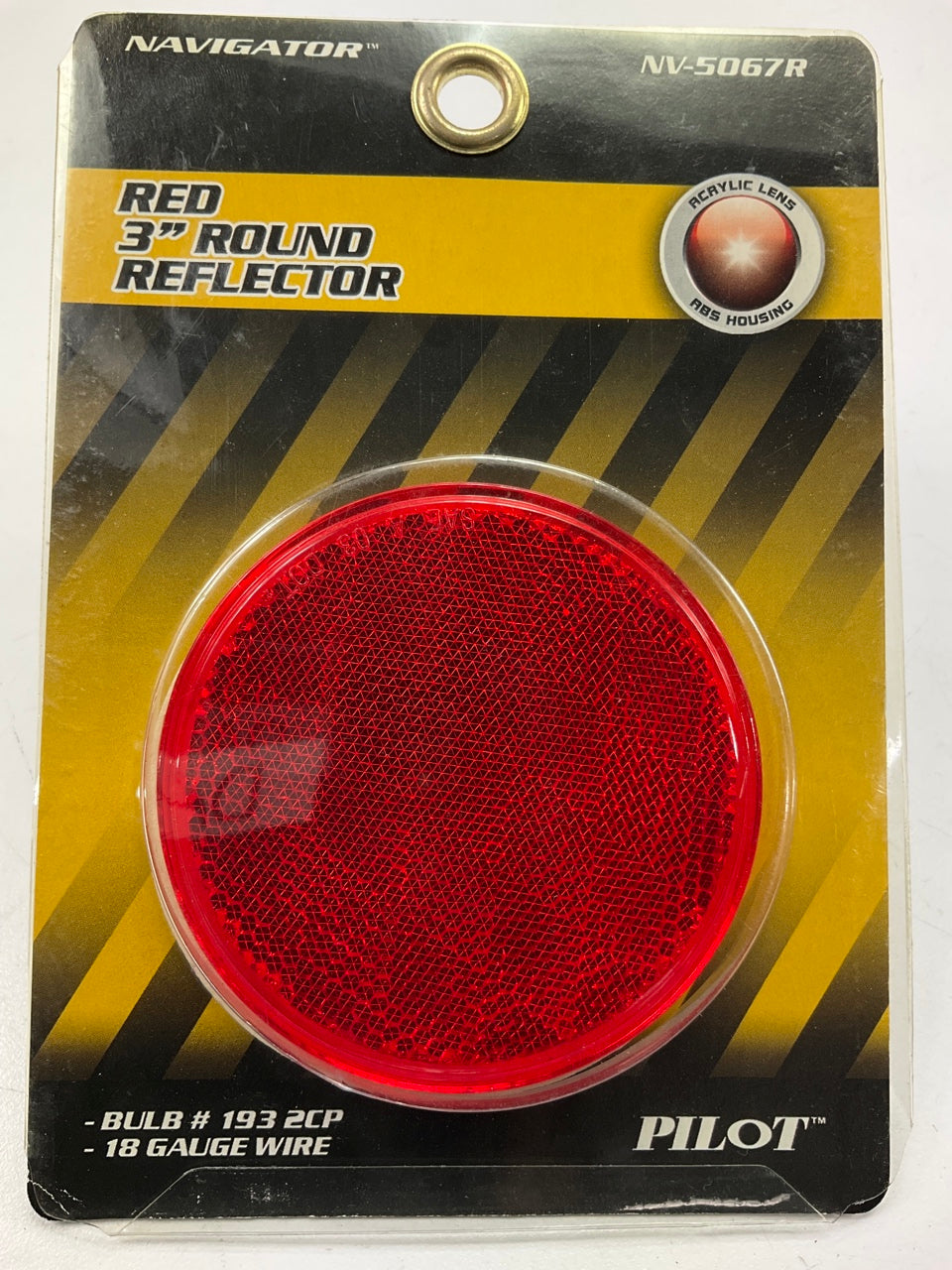 Pilot NV-5067R Red 3'' Round Stick-on Reflector