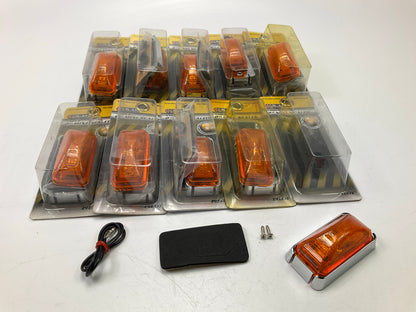 (10) Pilot NV-5096A Mini 4''x1'' Rectangular Amber LED Side Marker Light Lamp