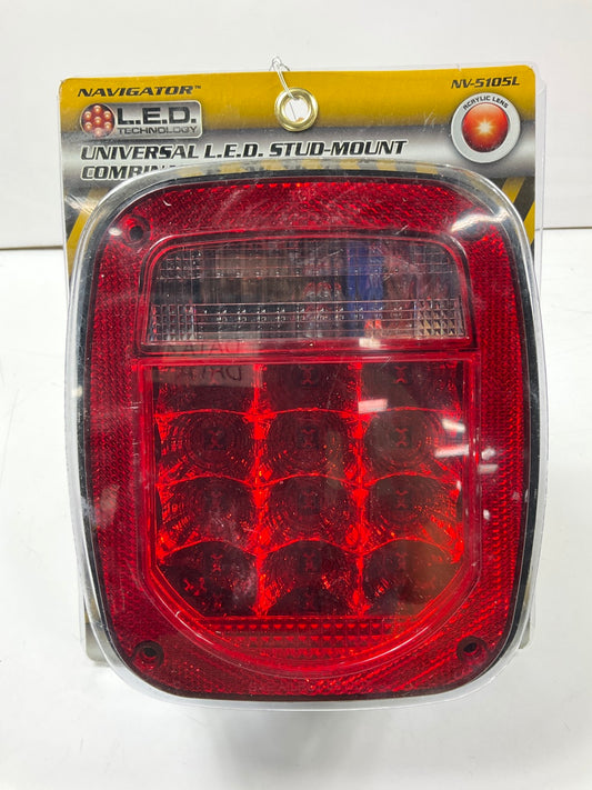 Pilot NV-5105L Red/Clear Rectangular Surface Mount LED Combination Light 12V