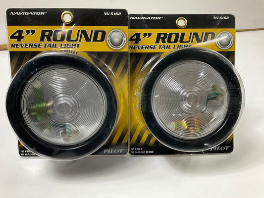 (2) Pilot NV5162 Universal 4'' Round Halogen Clear Backup Light Lamp, 12V