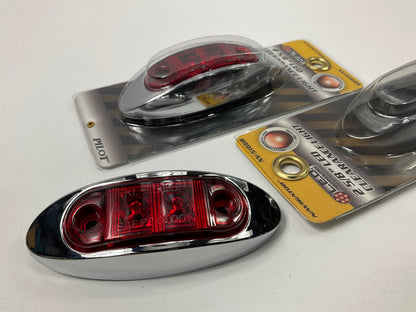 (2) Pilot NV-5166R - Surface Mount LED Side Marker Light, 2.625'' Red Oval