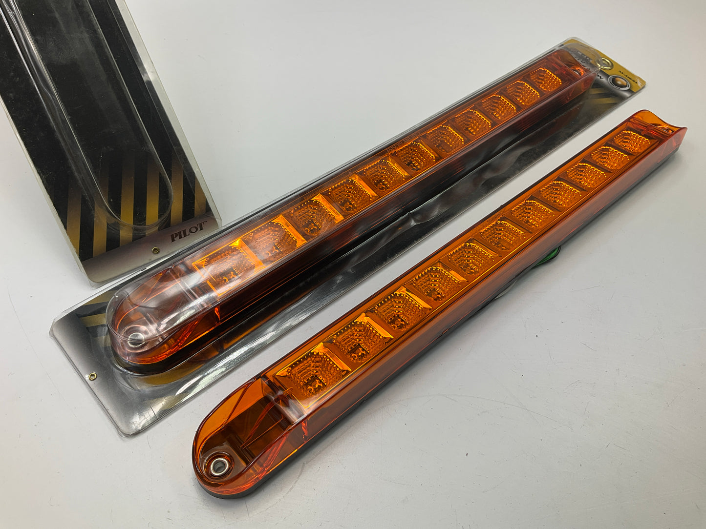 Set Of 2 - Pilot NV5169A 17'' Sealed Amber LED Identification Light Bars, 12 Volt