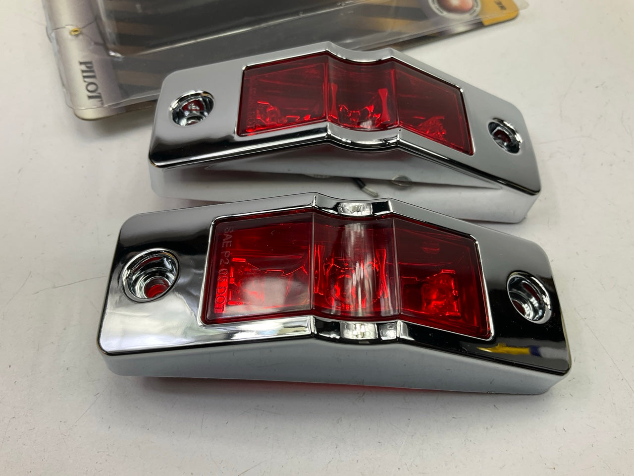 (2) Pilot NV-5173R 4'' Red Rectangular Surface Mount LED Side Marker Light