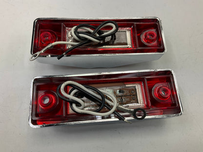 (2) Pilot NV-5173R 4'' Red Rectangular Surface Mount LED Side Marker Light