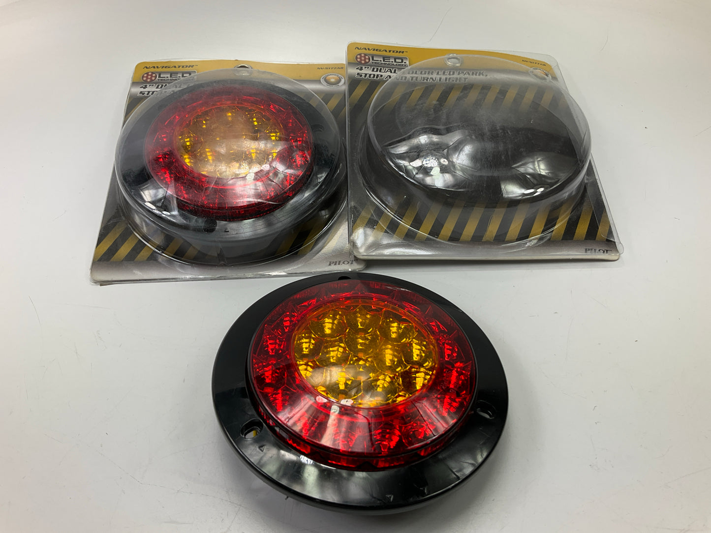 Pilot NV5177AR 4'' Dual Color LED Tail Light Turn Signal Lamps Trailer Light PAIR