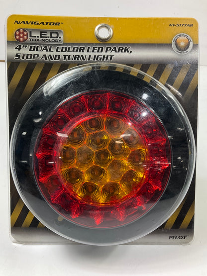 Pilot NV5177AR 4'' Amber / Red Dual Color LED Trailer Tail Light Side Marker Lamp