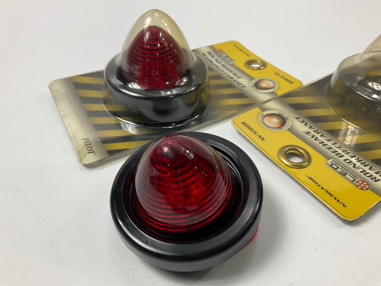 (3) Pilot NV-5180R Red 2'' LED Beehive Marker And Clearance Light