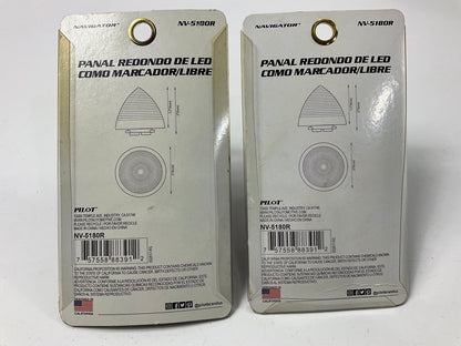 (3) Pilot NV-5180R Red 2'' LED Beehive Marker And Clearance Light