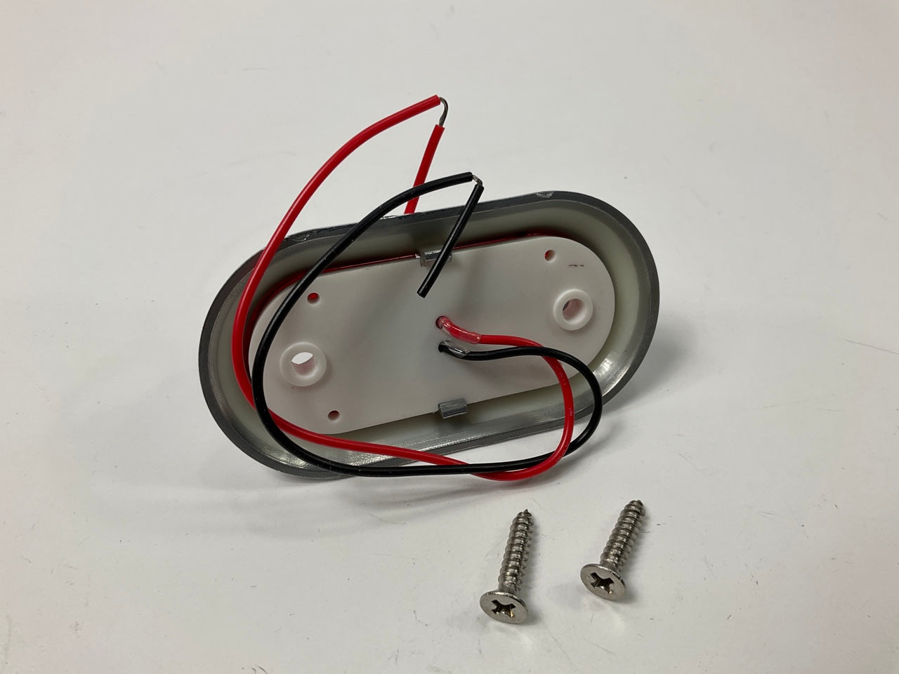 (2) Pilot NV5181R Oval Red LED Clearance / Marker Light Lamps, Chrome Bezel