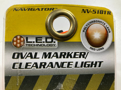 Pilot NV5181R Oval Red LED Clearance / Marker Light Lamps, Chrome Bezel 3.2''x1.1