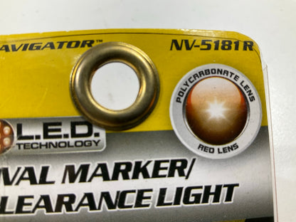 Pilot NV5181R Oval Red LED Clearance / Marker Light Lamps, Chrome Bezel 3.2''x1.1