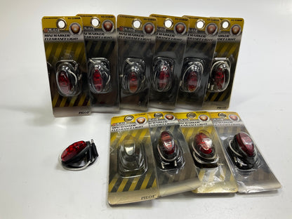 (x10) Pilot NV-5184R 0.8'' Red Oval Flush Mount LED Clearance Side Marker Lights