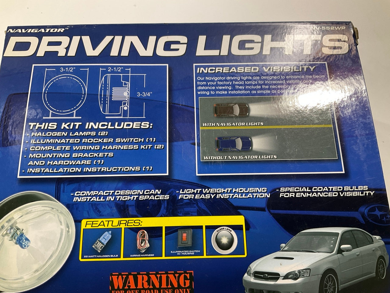 Pilot NV-552WP Driving Light Lamp Kit, Black Body, 3-3/4'' X 3-1/2'' X 2-1/2'' 2PC