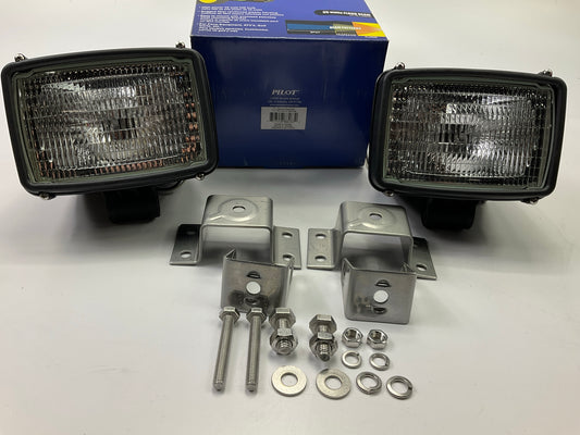 (2) Pilot NV730T Heavy Duty 5.5''x3.5'' 35W Rectangular Flood Beam Xenon HID Light
