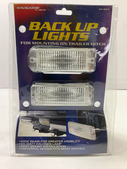 Pilot NV-803 Back Up Lights For Mounting On Trailer Hitch, White Light, 12V 55W