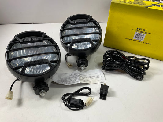 Pilot NV-808C 7'' Round Off-Road Light Lamp Kit W/ Black Stone Guard