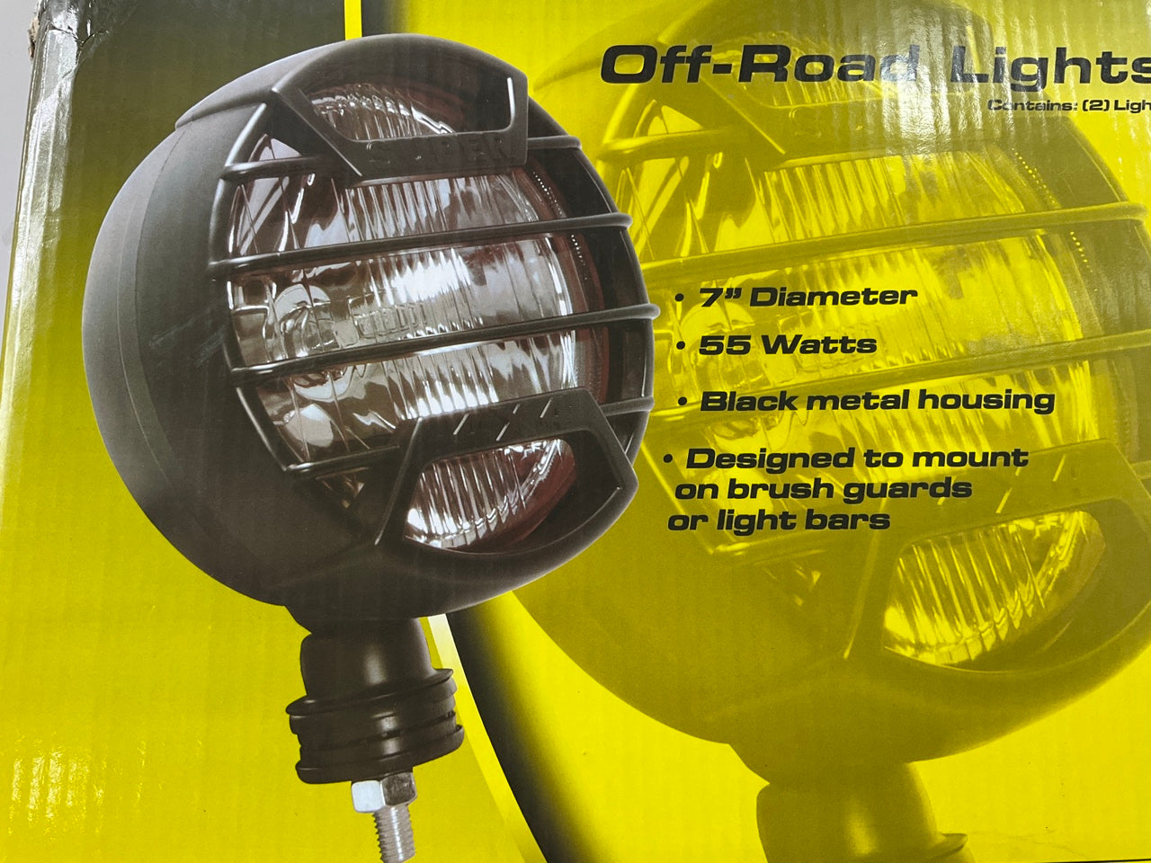 Pilot NV-808C 7'' Round Off-Road Light Lamp Kit W/ Black Stone Guard