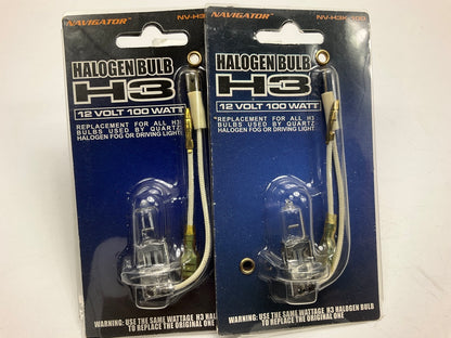 (2) Pilot NV-H3K-100 Halogen Light Bulbs, Clear, 12V/ 100 Watt, For All H3 Lamps