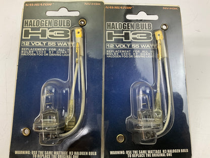 (2) Pilot NV-H3K H3 Halogen Replacement Light Lamp Bulb, 12V, 55 Watt