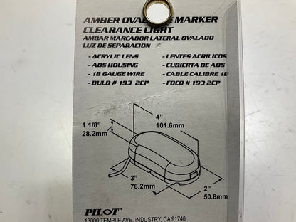 (10) Pilot NV5005A 4'' Amber Oval Surface Mount Clearance Side Marker Light