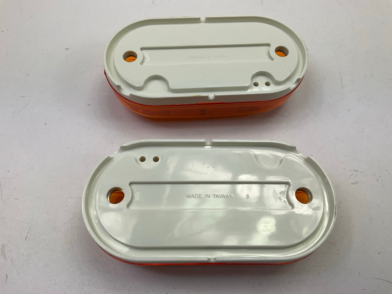 (2) Pilot NV5005A 4'' Amber Oval Surface Mount Clearance Side Marker Light