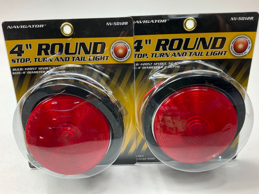 (2) Pilot NV5012R Universal Round Stop, Turn & Tail Combination Light Lamp, 12V