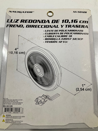 Pilot NV5012R 4'' Round Truck Trailer Stop Turn Tail Brake Light 12V Lamp
