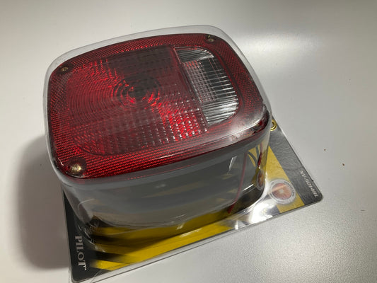 Pilot NV5014RL Red / Clear Rectangular Surface Mount Stop Turn Tail Combo Lamp