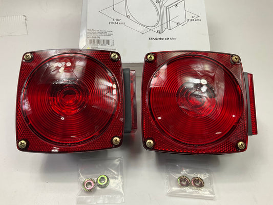 (2) Pilot NV5015R Universal Surface Mount Combination Tail Lamp & Reflector, 12V