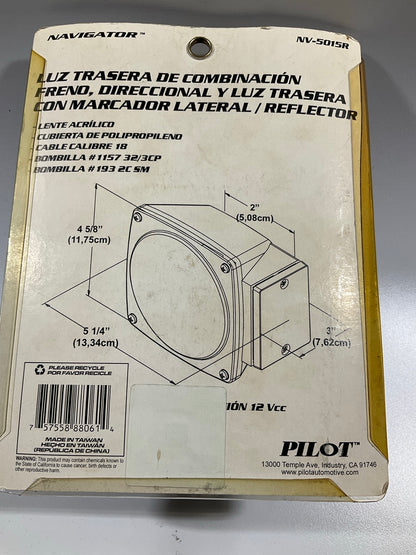 Pilot NV5015R Universal Surface Mount Combination Tail Lamp & Reflector, 12VDC