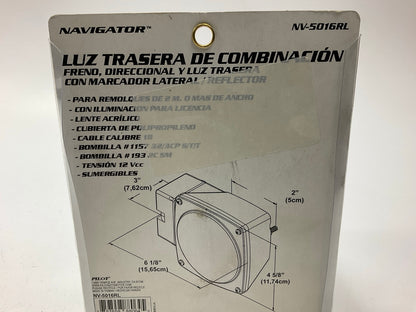 (2) Pilot NV5016RL Surface Mount Tail Combination Lamp W/ License & Reflector