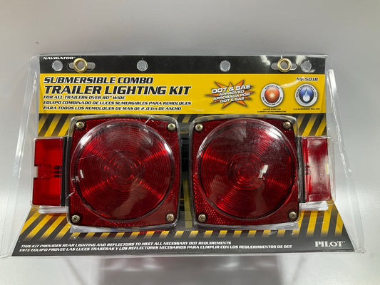 Pilot NV5018 Red Rectangular Surface Mount LED Trailer Submersible Combo Lights