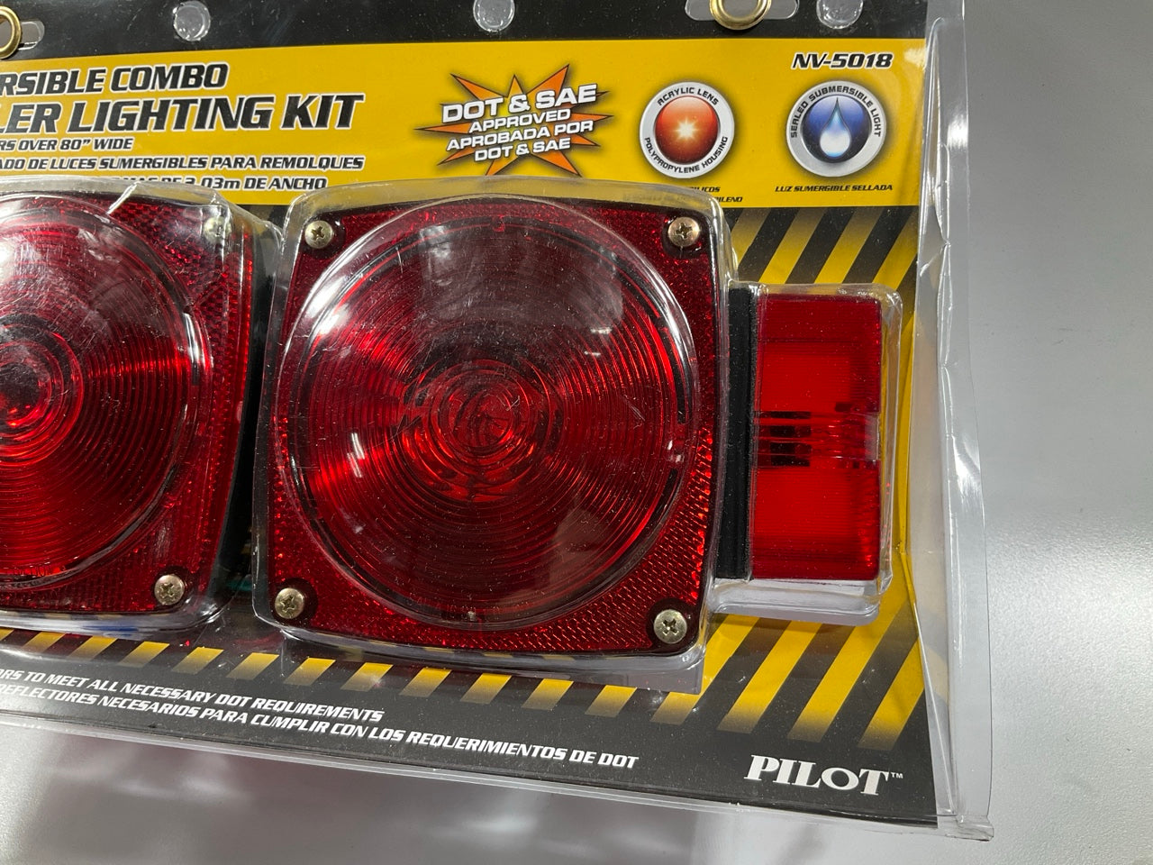 Pilot NV5018 Red Rectangular Surface Mount LED Trailer Submersible Combo Lights