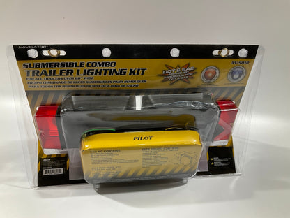 Pilot NV5018 Red Rectangular Surface Mount LED Trailer Submersible Combo Lights