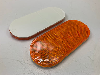 10 Pcs - Pilot NV5022A Oval Side Marker / Amber Reflector Lights - 4-3/8'' Long
