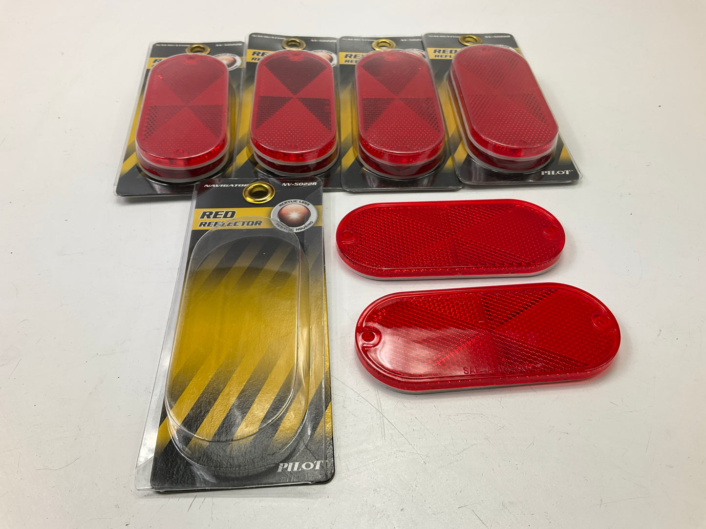 Pilot Automotive NV-5022R Red Reflector, 4-3/8'' Long - 10 PACK