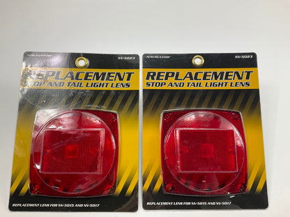 (2) Pilot NV-5023 Stop Brake Tail Light Replacement Lens For Trailer - 4-5/8''