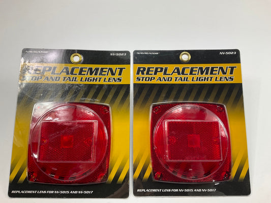 (2) Pilot NV-5023 Stop Brake Tail Light Replacement Lens For Trailer - 4-5/8''