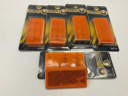 10 PCS - Pilot NV5040A Rectangular Trailer Reflectors Amber, 3-7/32''x1-7/16''