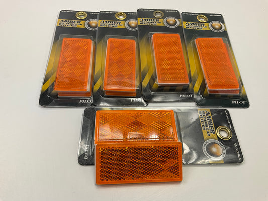 10 PCS - Pilot NV5040A Rectangular Trailer Reflectors Amber, 3-7/32''x1-7/16''