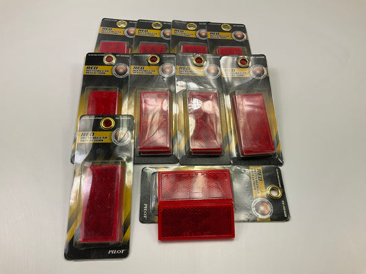 (10) PACKS - Pilot NV5040R 3'' Red Rectangular Reflectors (20 Pieces Total)