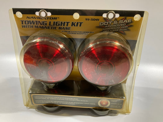 Pilot NV5041 Red Round Magnet Mount Tow Light Lamp Kit, Magnetic Base