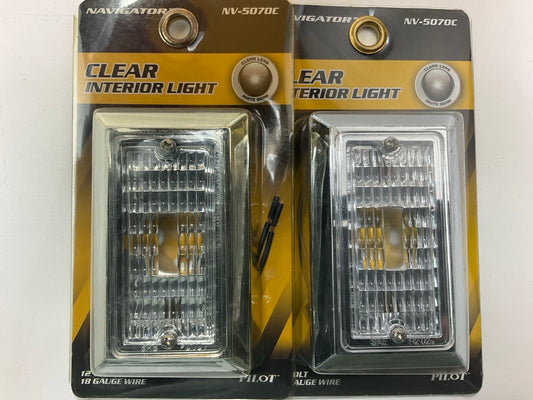 (2) Pilot NV5070C - 3-3-4'' Chrome Bezel Utility Lamp With Clear Lens - Pack Of 2