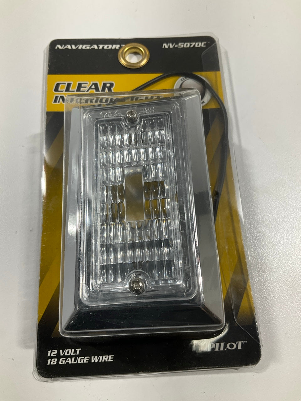 Pilot Automotive NV-5070C Chrome Bezel Utility Lamp With Clear Lens, 12V DC